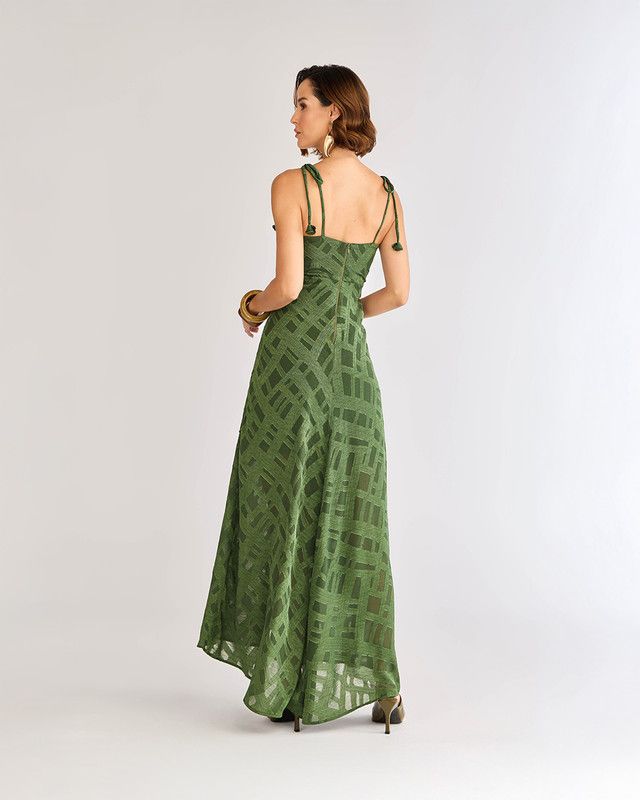 VESTIDO LONGO TRANSPARÊNCIA ARBORETO