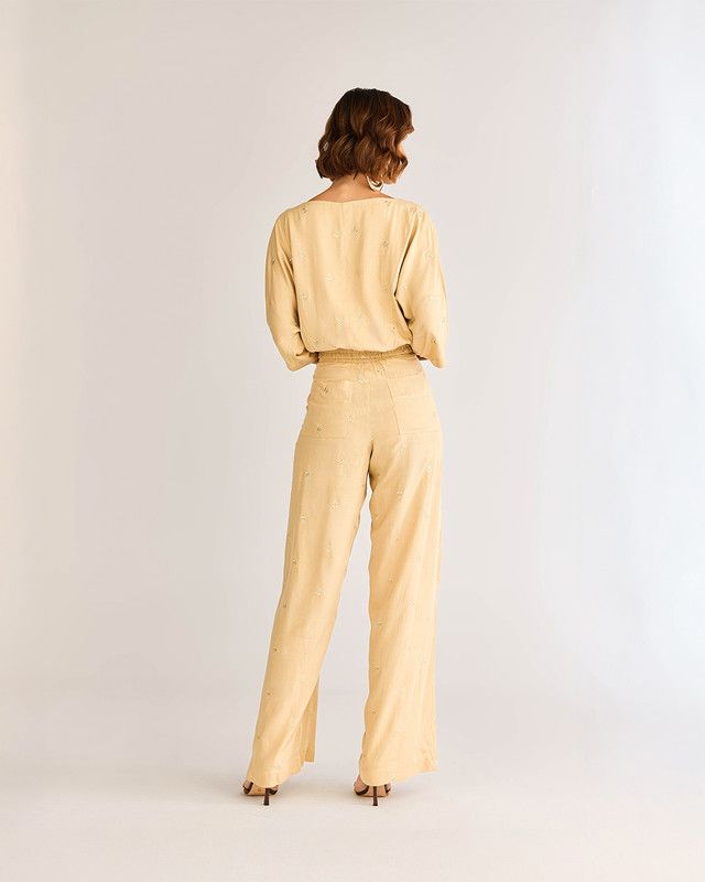 CALÇA C/ ELÁSTICO AURA COM BORDADO