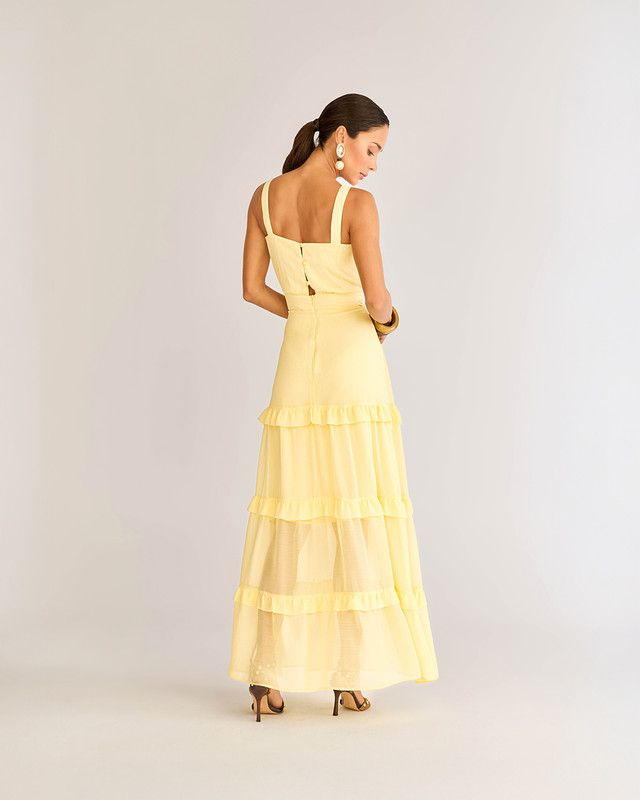 VESTIDO LONGUETE CANDY COM BABADOS