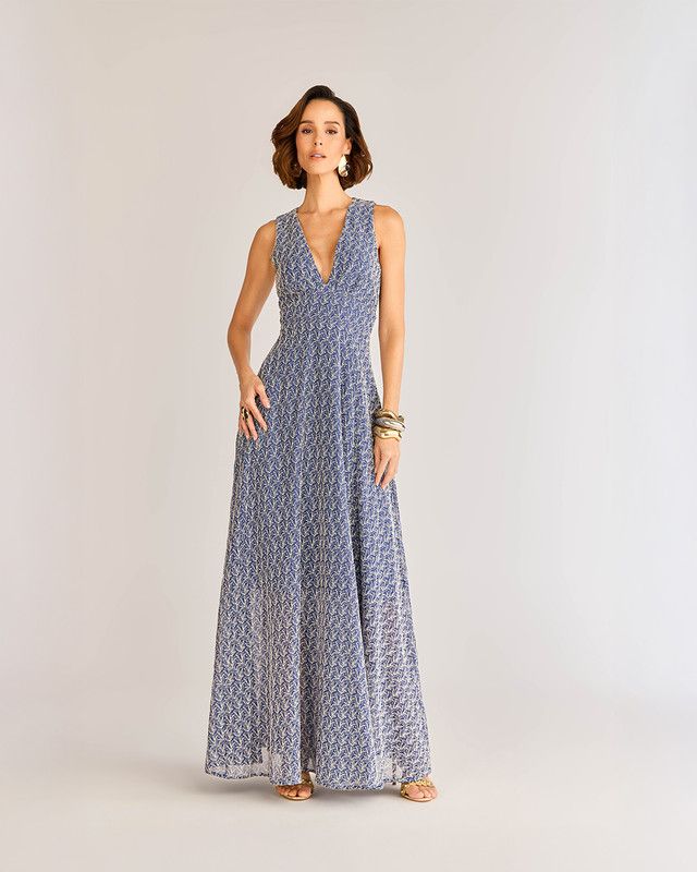VESTIDO LONGUETE BORDADO ISABELLA