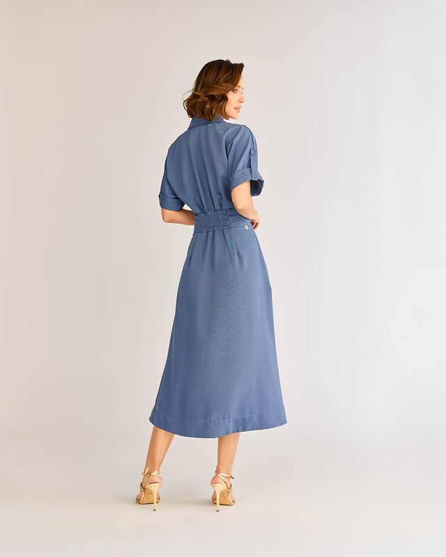 VESTIDO C/ TRANSPASSE ALFAIATARIA TEXTURA