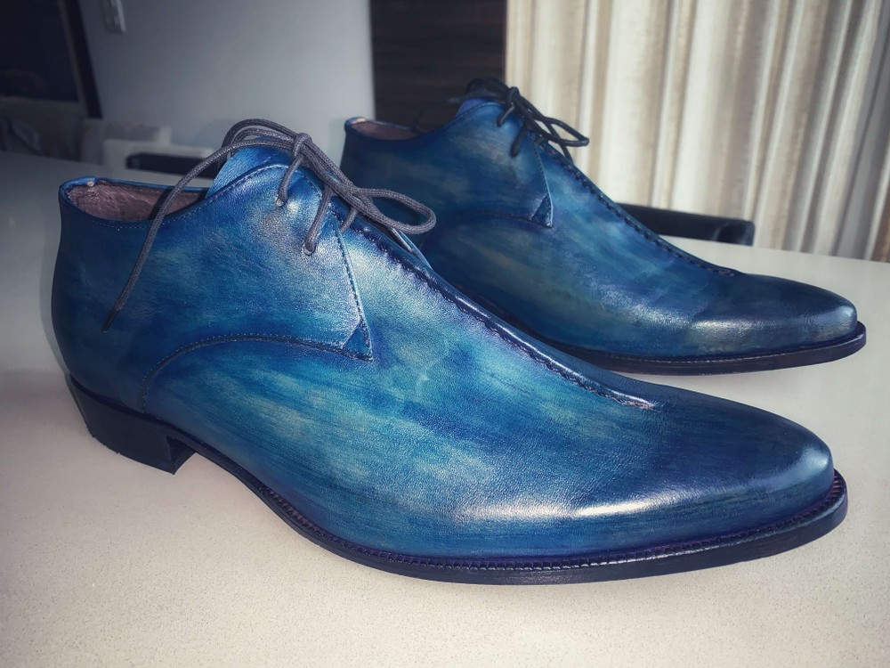 Sapato Derby Francisco Patina Azul