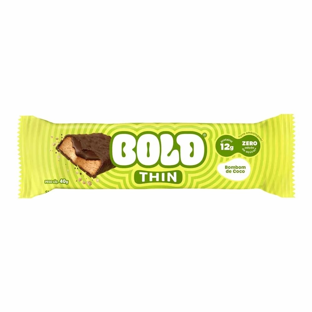 BARRA DE PROTEÍNA BOMBOM DE COCO BOLD THIN 40G