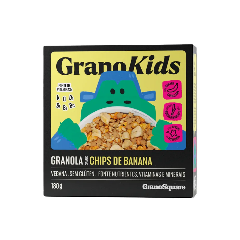 GRANOLA KIDS CHIPS BANANA GRANO SQUARE 180G