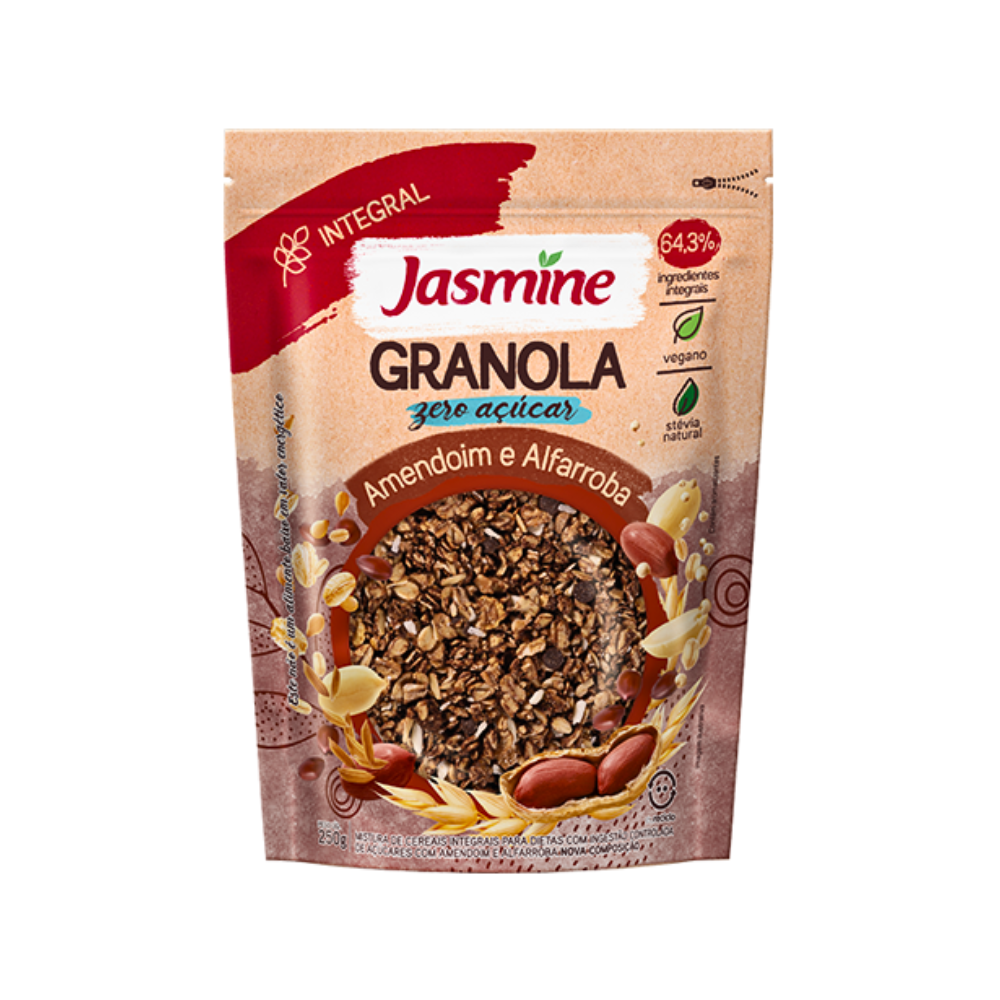 GRANOLA ZERO AMENDOIM E ALFARROBA JASMINE 250G