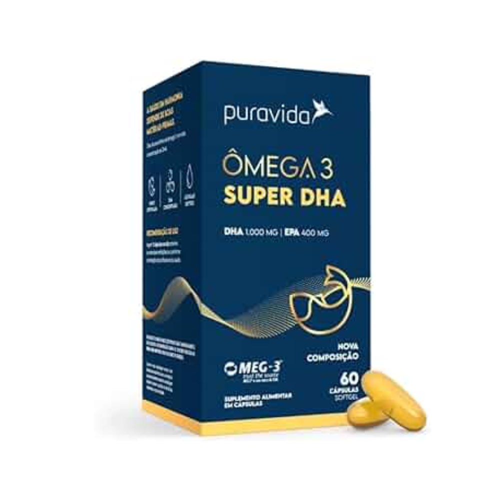 ÔMEGA 3 DHA PURAVIDA 60 CAPSULAS