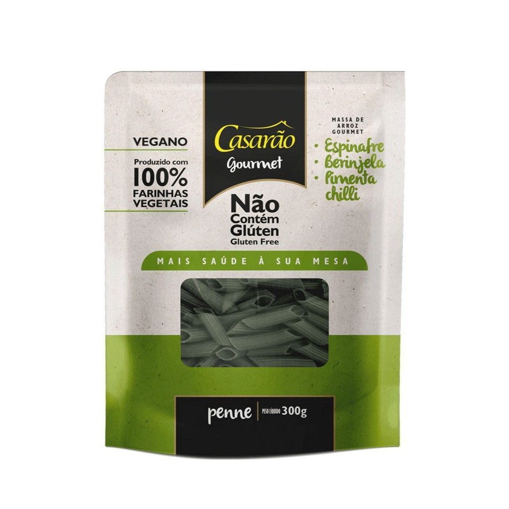 PENNE DE ESPINAFRE E BRINJELA CASARÃO 300G 