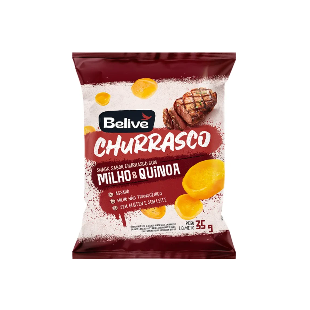 SNACK CHURRASCO COM MILHO E QUINOA BELIVE 35G