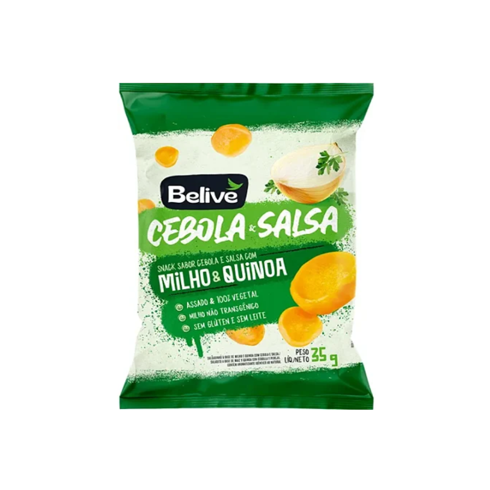 SNACK CEBOLA E SALSA COM MILHO E QUINOA BELIVE 35G