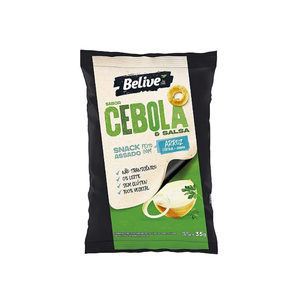 SNACK CEBOLA E SALSA SEM GLÚTEM SEM LACTOSE BELIVE 35G