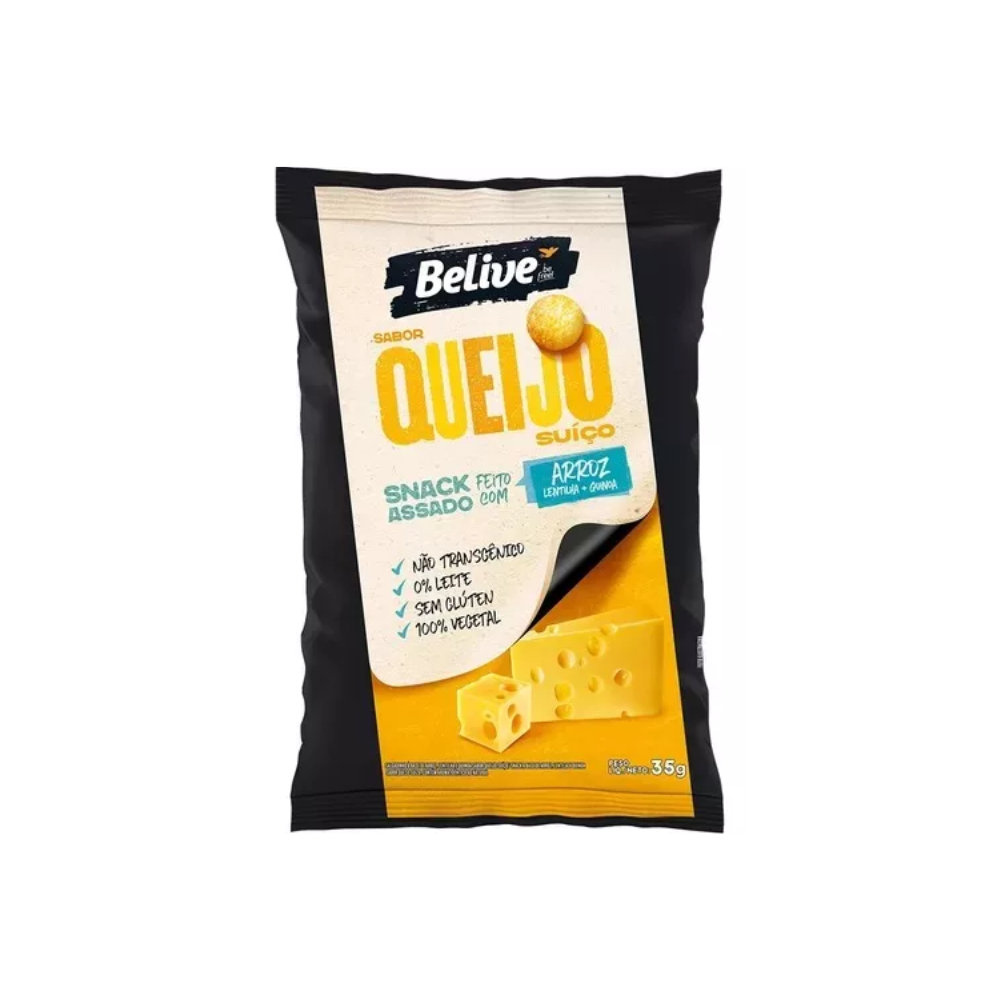 SNACK QUEIJO SUICO SEM GLUTEM SEM LACTOSE BELIVE  35G