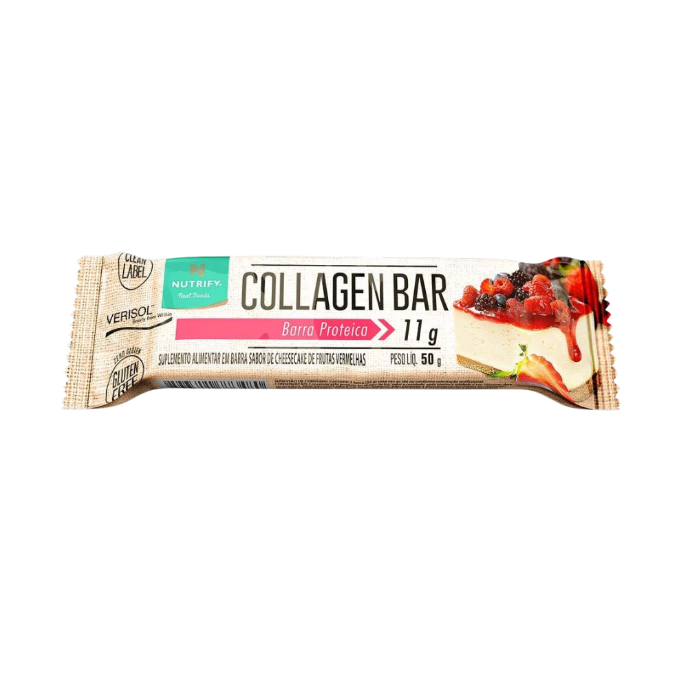 COLLAGEN BAR CHEESECAKE FRUTAS VERMELHAS NUTRIFY 50G