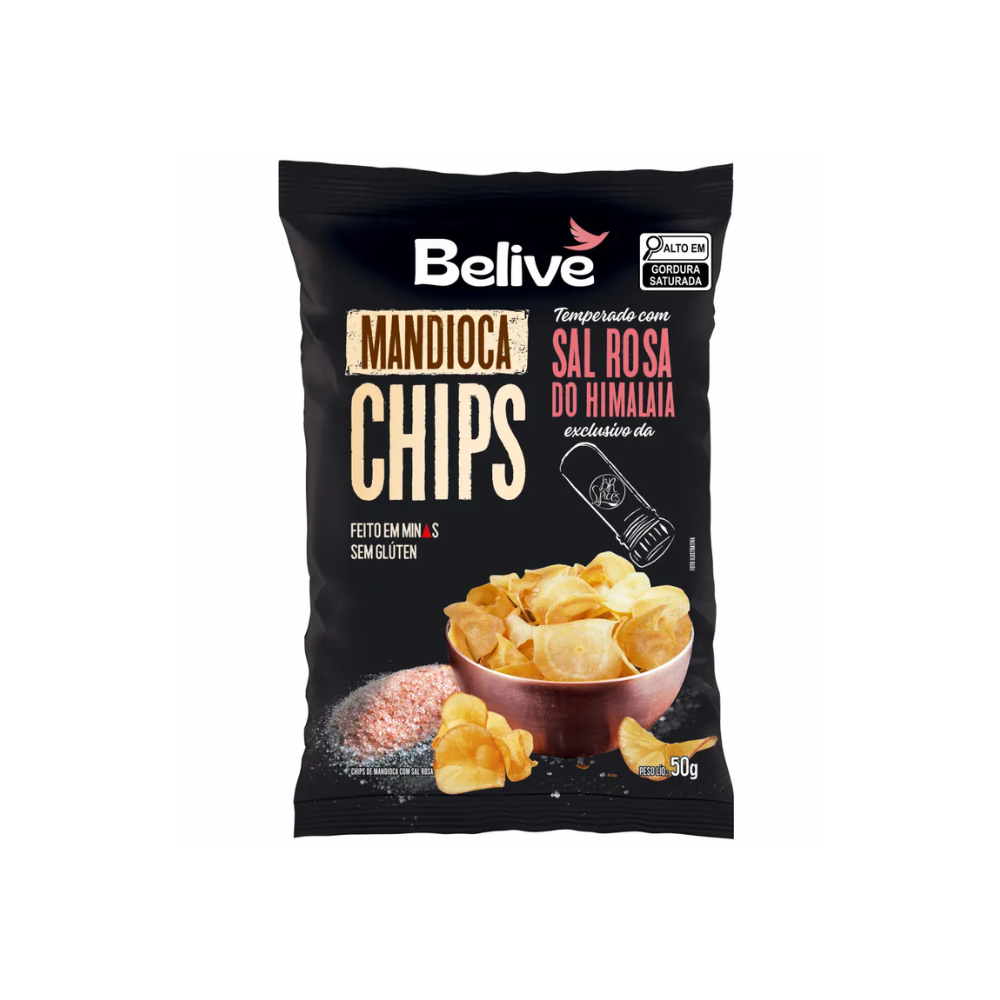 CHIPS MANDIOCA SAL ROSA HIMALAIA BELIVE 50G