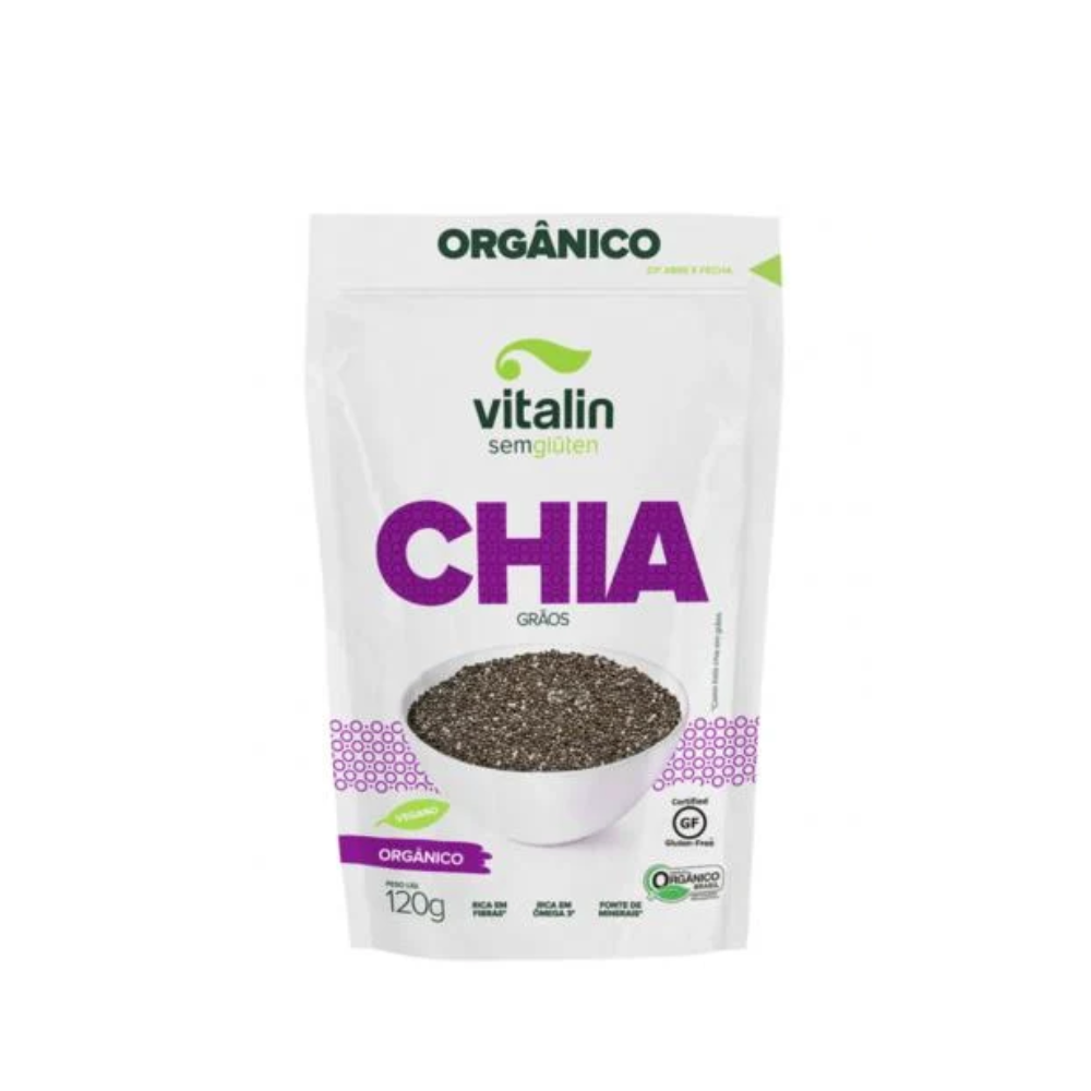 CHIA GRÃOS ORGÂNICA VITALIN 120G