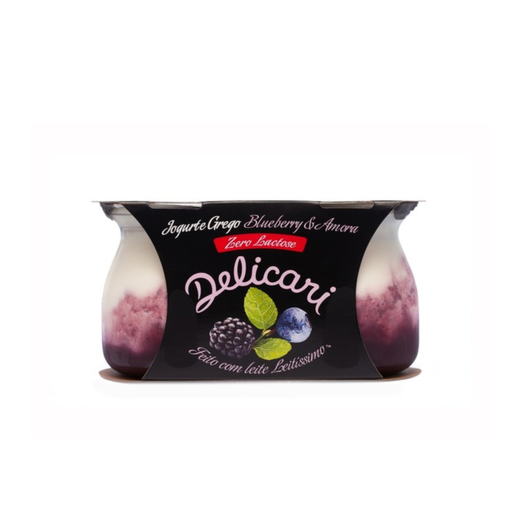 IOGURTE GREGO ZERO BLUBERRY E AMORA DELICARI 340G