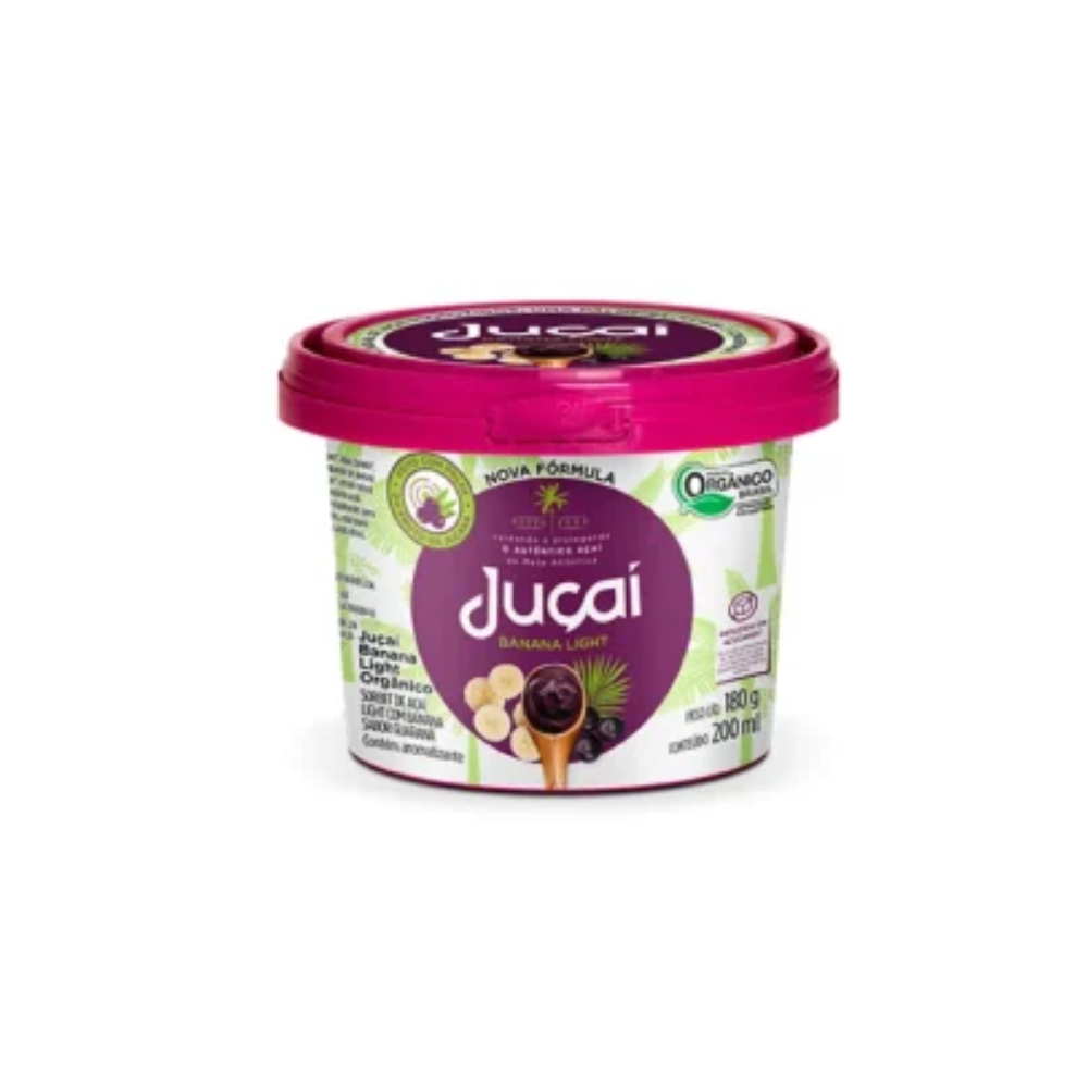 AÇAÍ ZERO AÇÚCAR ORGÃNICO COM GUARANÁ E BANANA JUÇAI 200ML