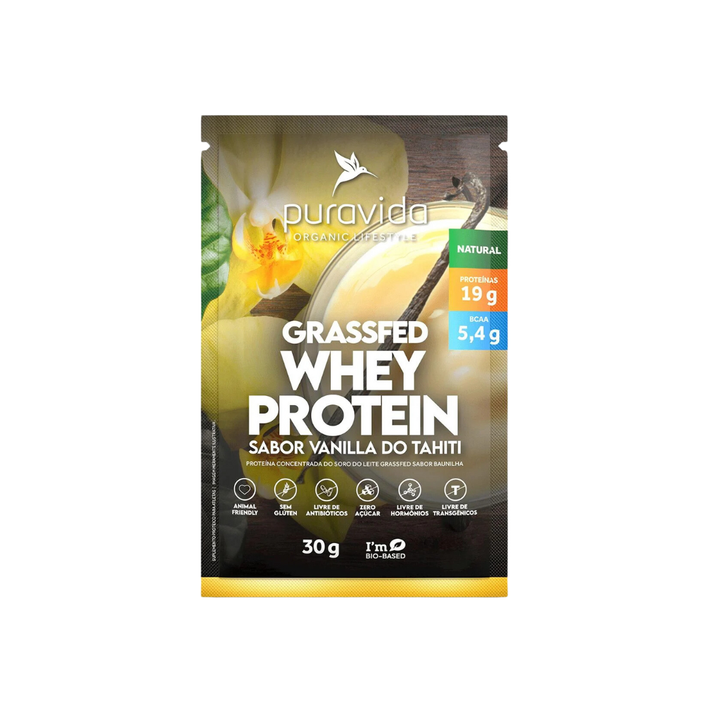 WHEY PROTEIN GRASSFED VANILA SACHÊ PURAVIDA 30G