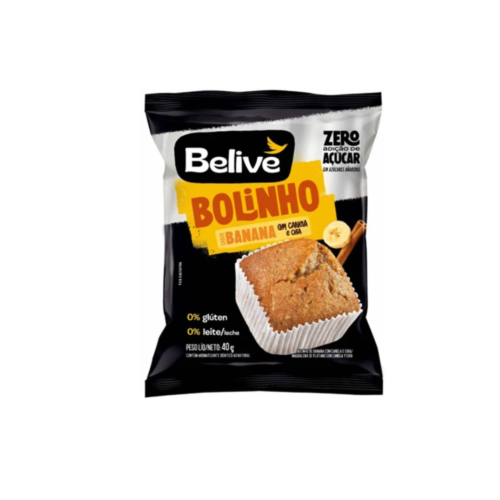 BOLINHO ZERO BANANA, CANELA E CHIA BELIVE 34G