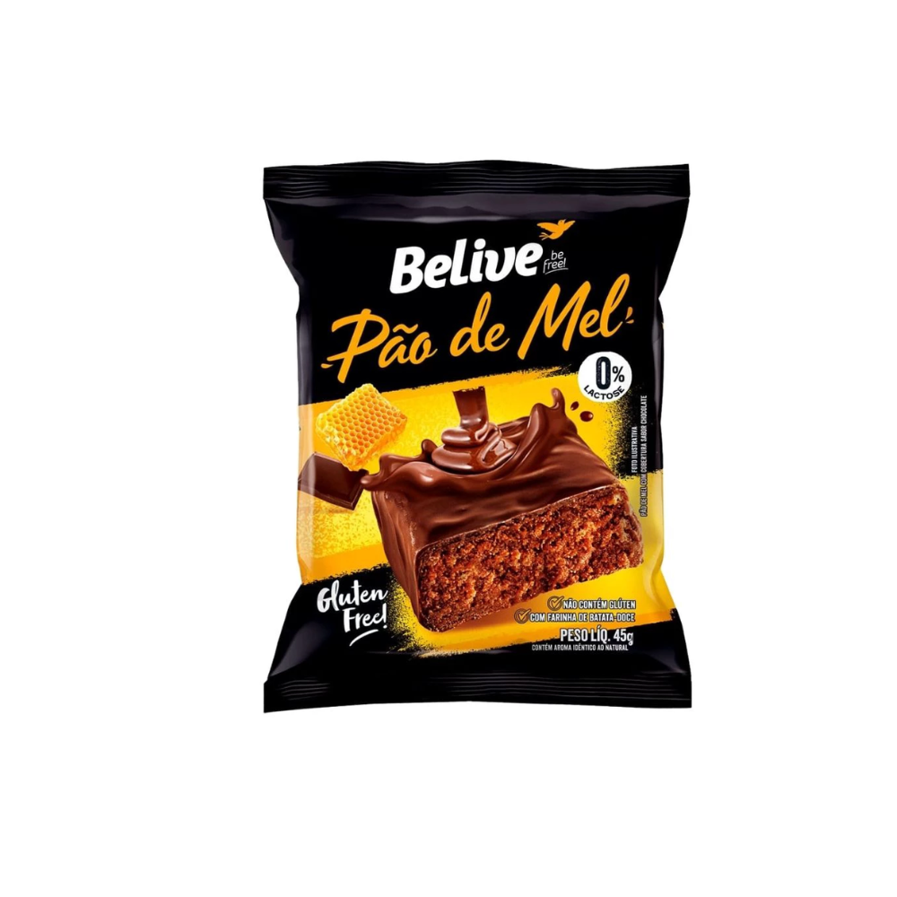 PÃO DE MEL SEM GLÚTEN BELIVE 45G 