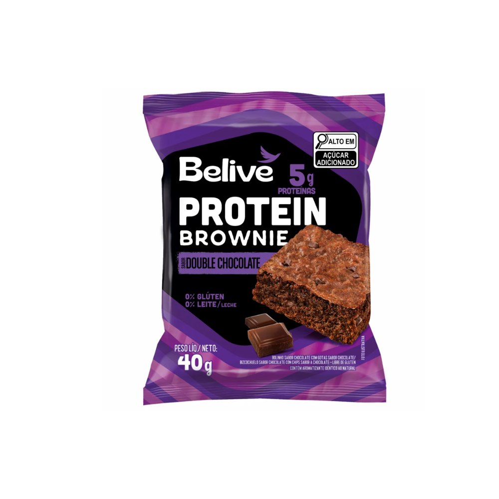 BROWNIE DE CHOCOLATE PROTEIN SEM GLUTEM SEM LACTOSE BELIVE 40G 