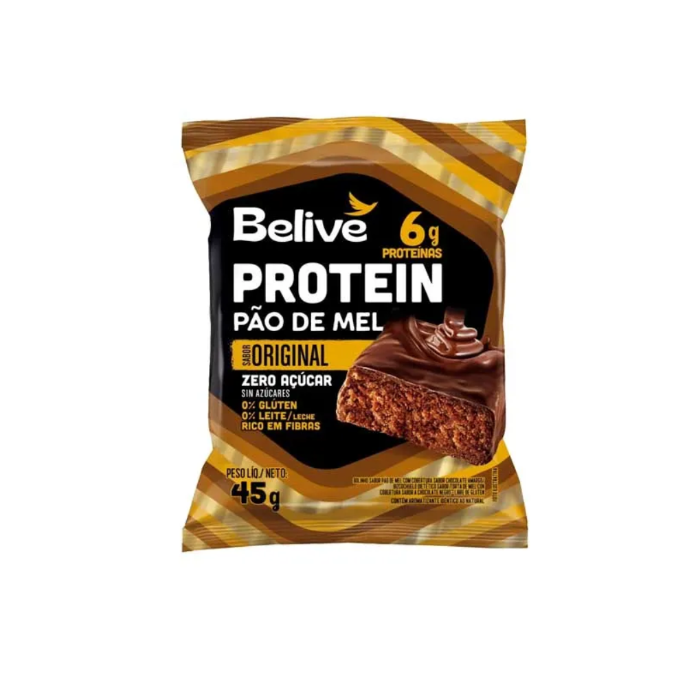 PÃO DE MEL PROTEIN ZERO BELIVE 45G 