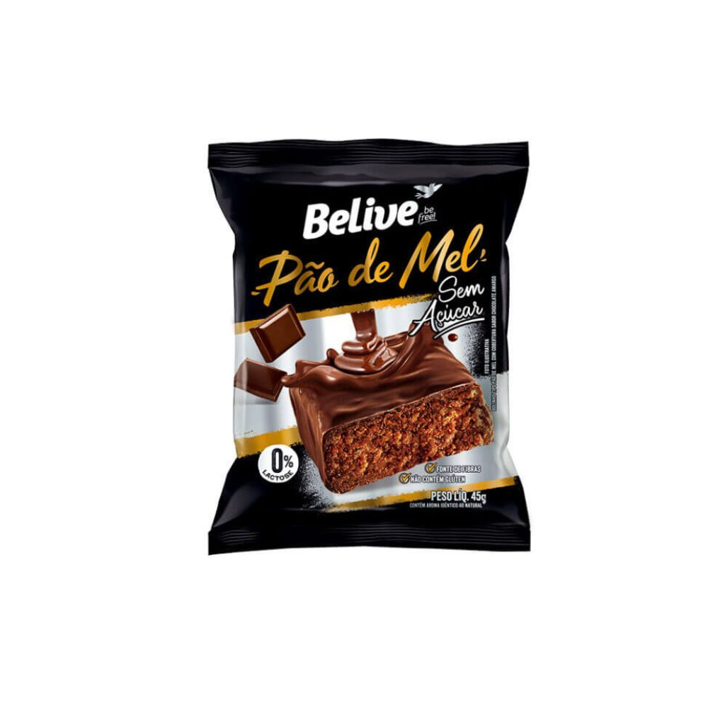 PÃO DE MEL SEM AÇUCAR BELIVE 45G 