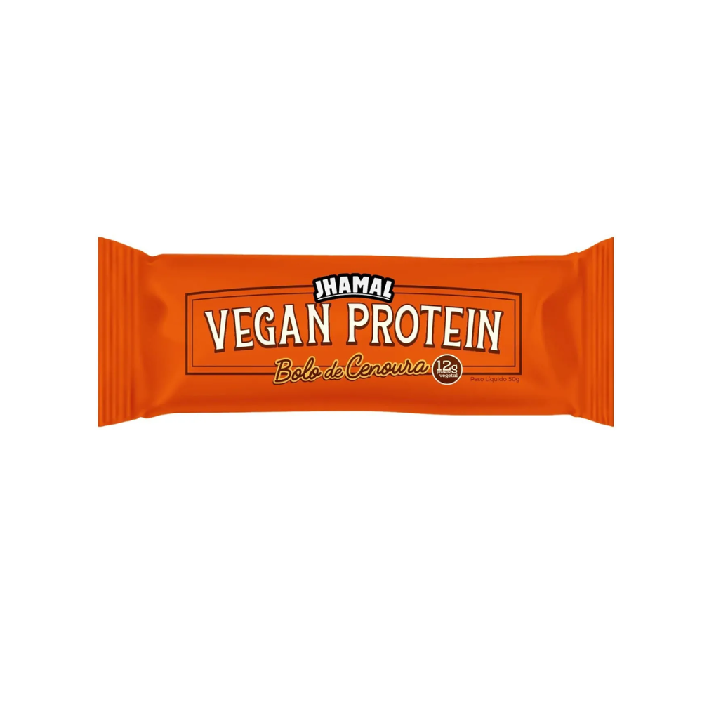 BARRA DE PROTEÍNA VEGANA BOLO DE CENOURA JHAMAL 50G