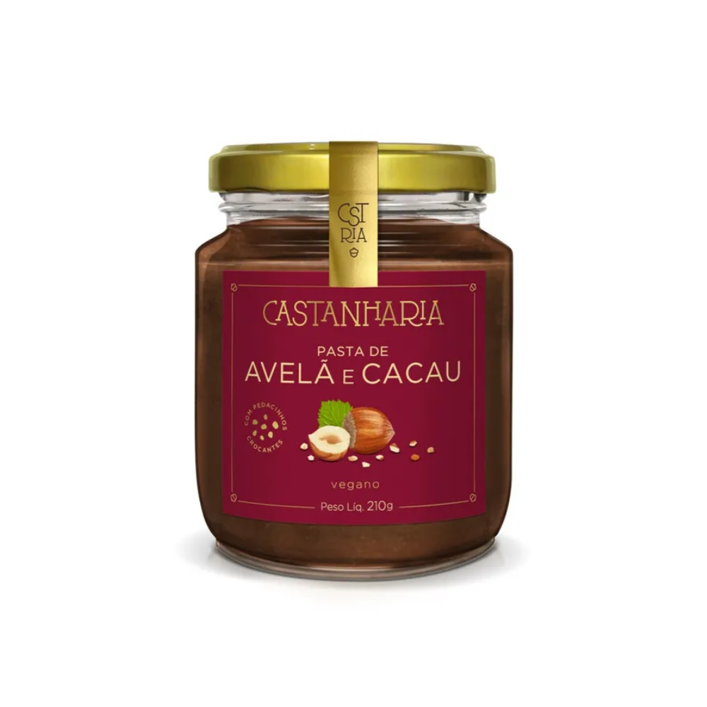 PASTA DE AVELÃ E CACAU CASTANHARIA 210G