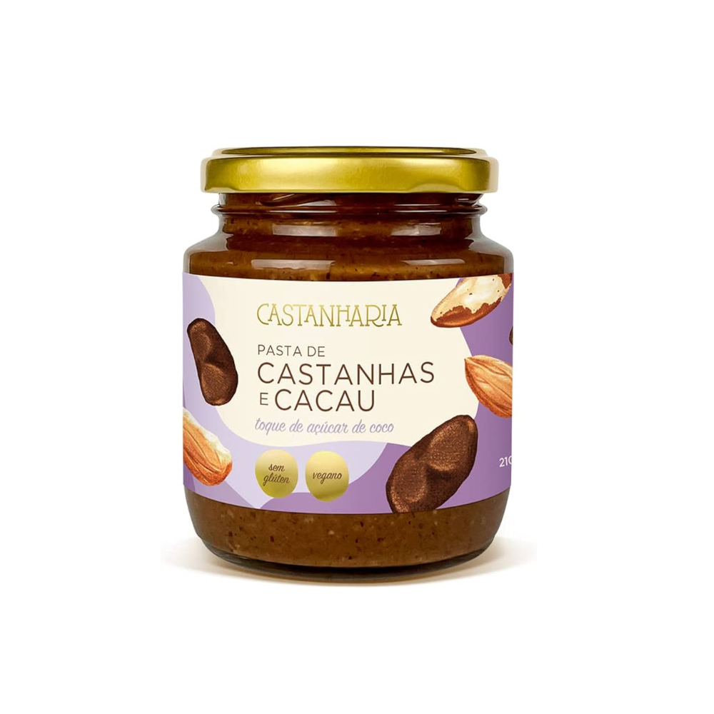 PASTA DE CASTANHAS E CACAU CASTANHARIA 210G