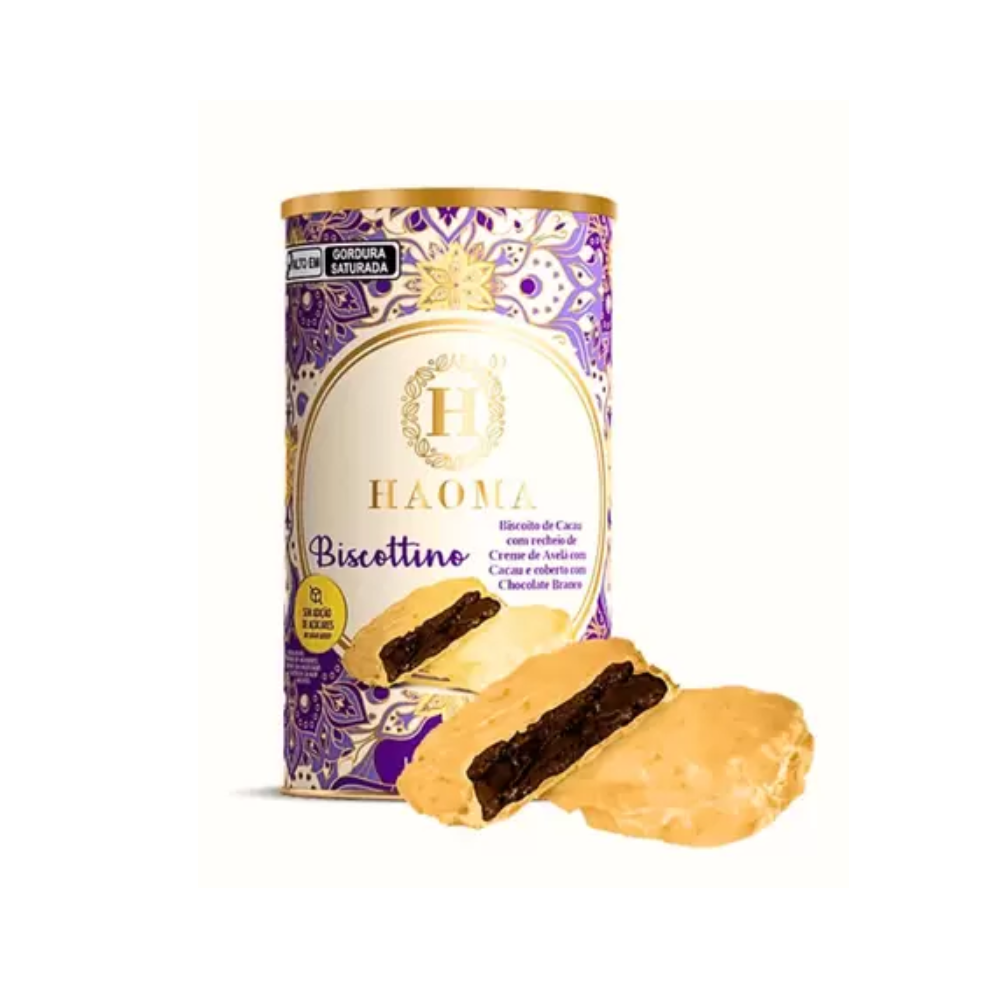 BISCOTTINO COM COBERTURA DE CHOCOLATE BRANCO 168G HAOMA