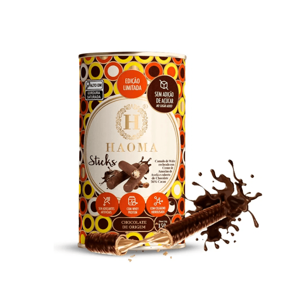 LATA STICKS CHOCOLATE 56% CACAU HAOMA 150G