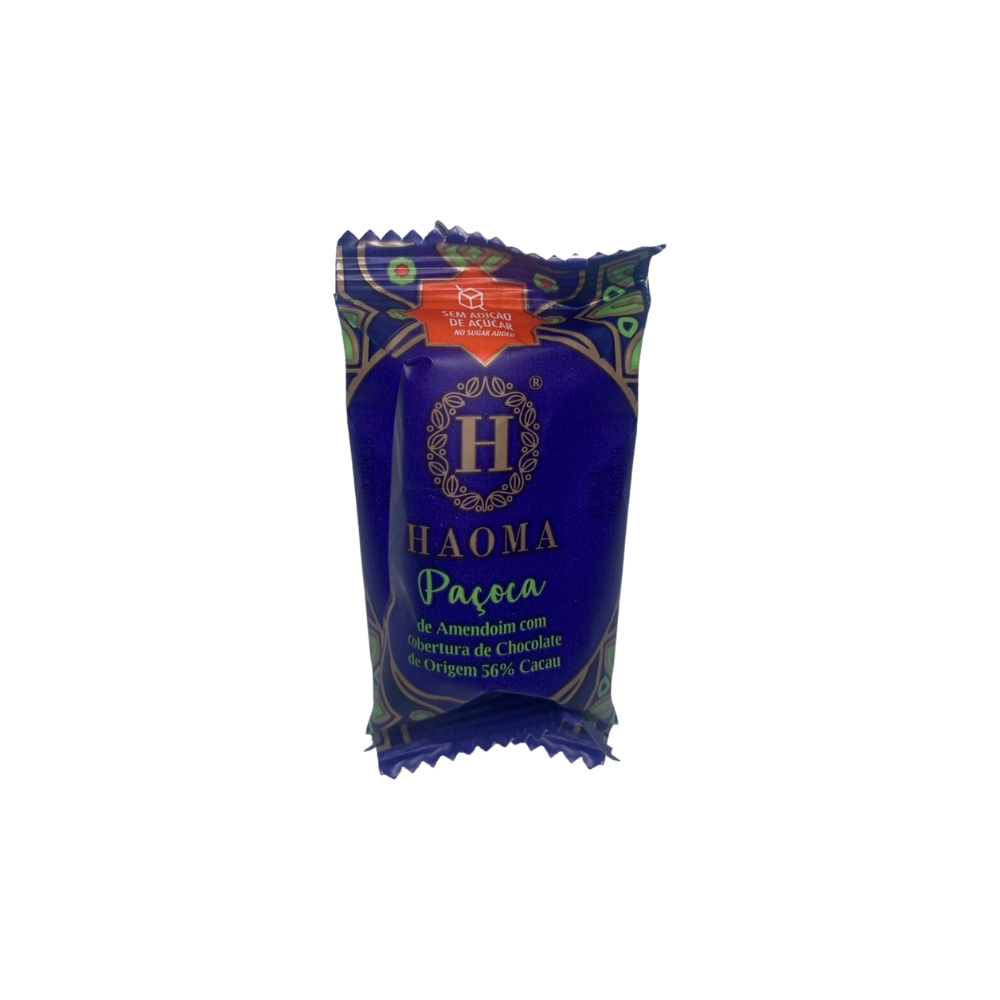 PAÇOCA CHOCOLATE 56% CACAU HAOMA 25G