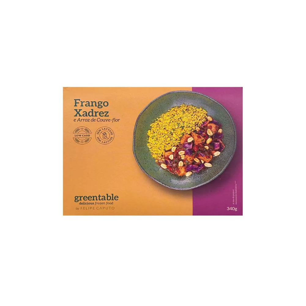 FRANGO XADREZ E ARROZ DE COUVE-FLOR GREEN TABLE 340G