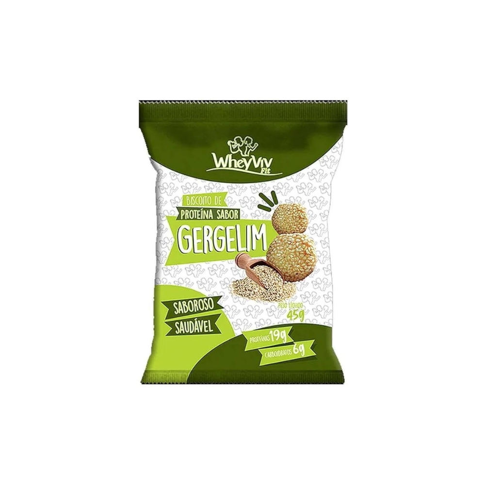 BISCOITO DE PROTEINA SABOR GERGELIM WHEYVIV 45G