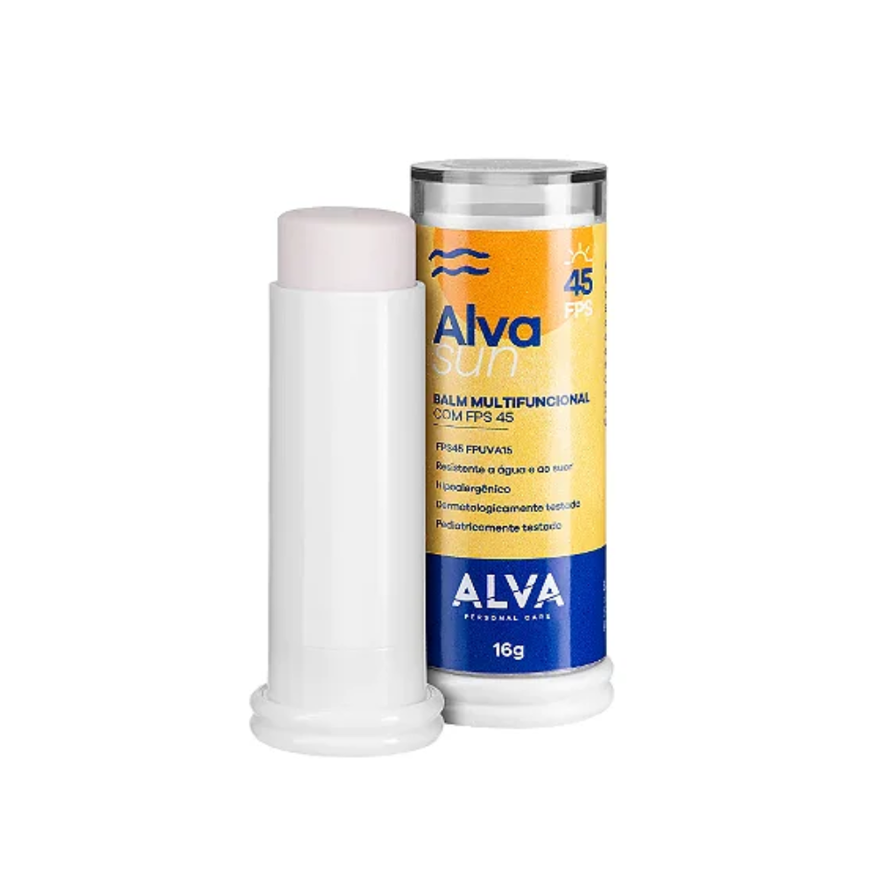 BALM MULTIFUNCIONAL COM FPS 45 NATURAL VEGANO ALVA SUN 16G