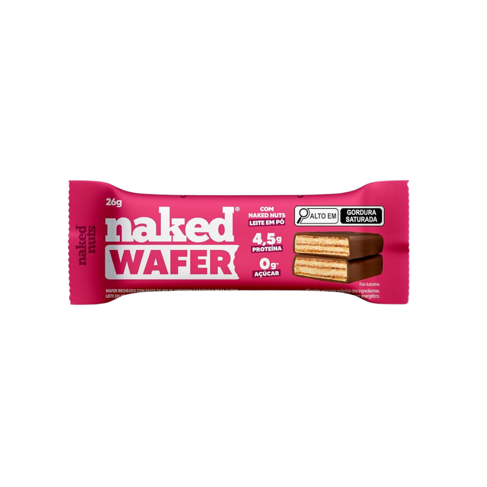 NAKED BITES WAFER DE CHOCOLATE BRANCO COM LEITE EM PÓ NAKED NUTS 26G