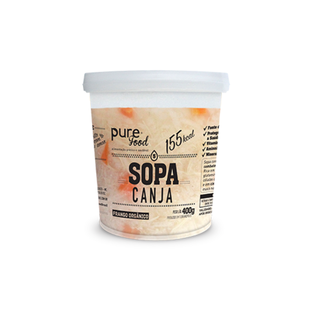 SOPA DE CANJA COM FRANGO ORGÂNICO PUREFOOD 400G