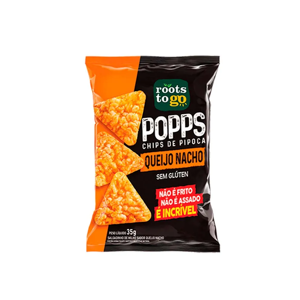 POPPS CHIPS QUEIJO NACHO ROOTS TO GO 35G