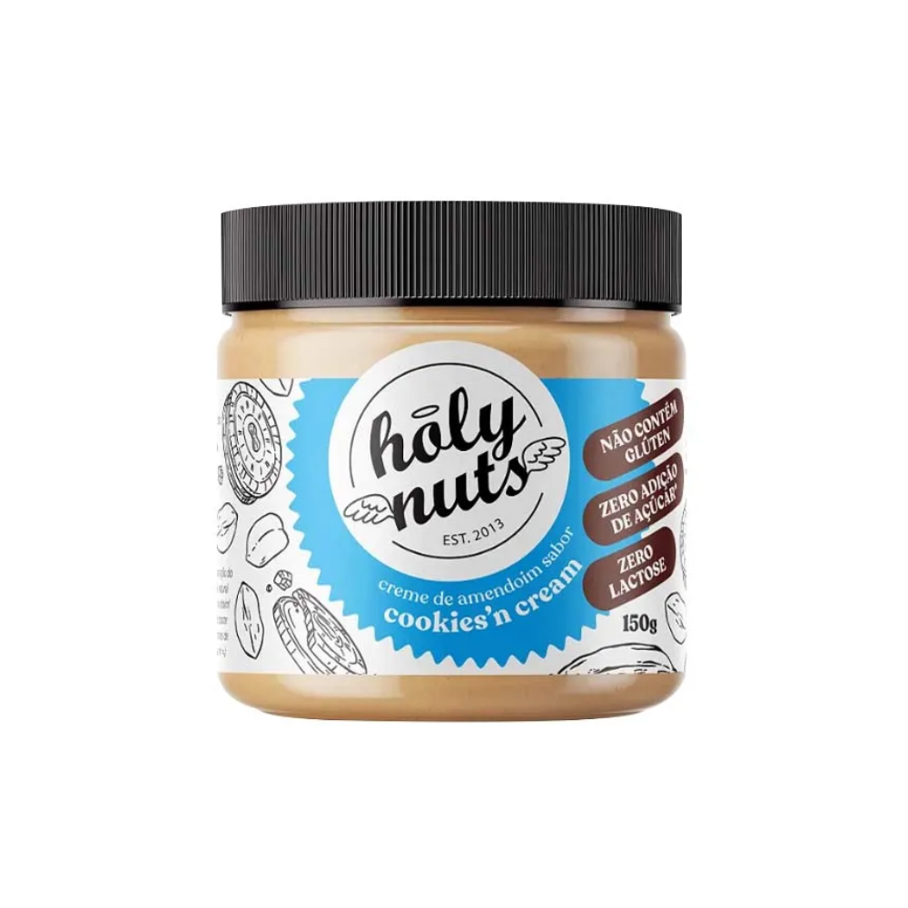 CREME DE AMENDOIM SABOR COOKIES N CREAM HOLY NUTS 150G