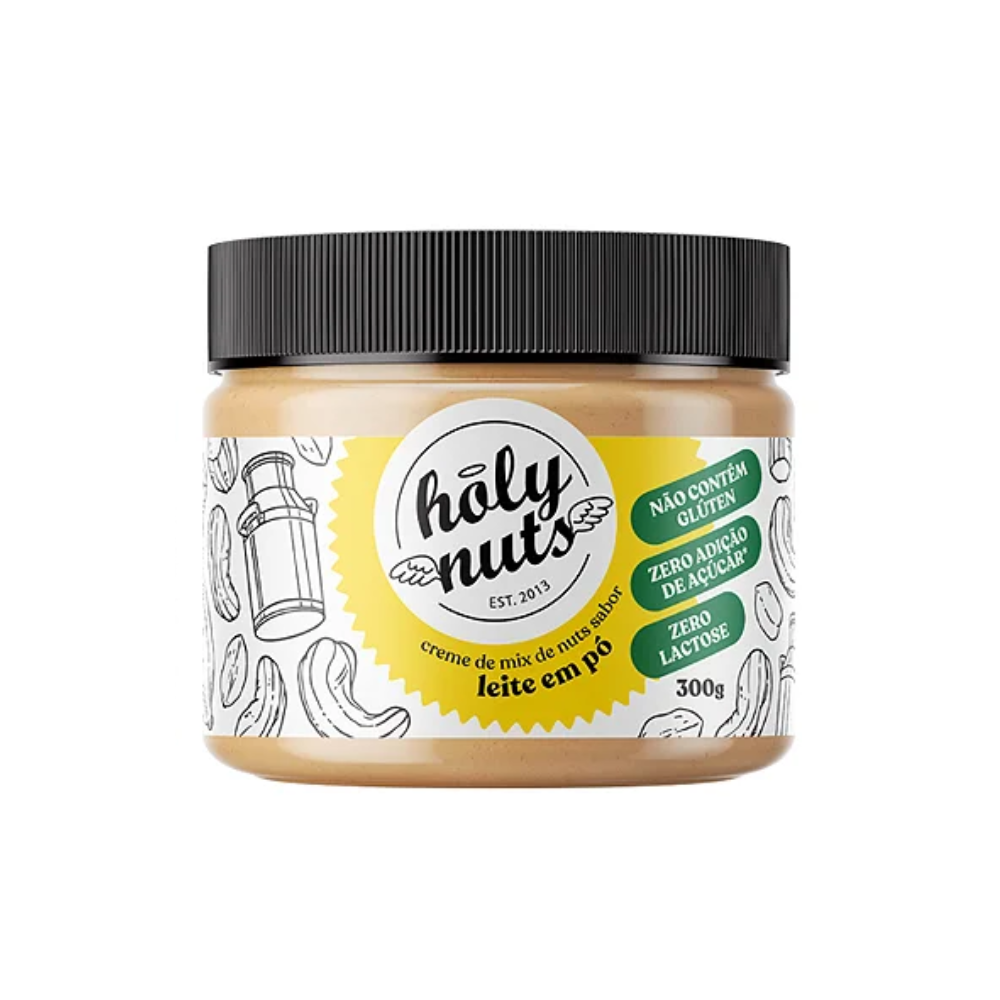 CREME DE MIX DE NUTS SABOR LEITE EM PO HOLY NUTS 150G