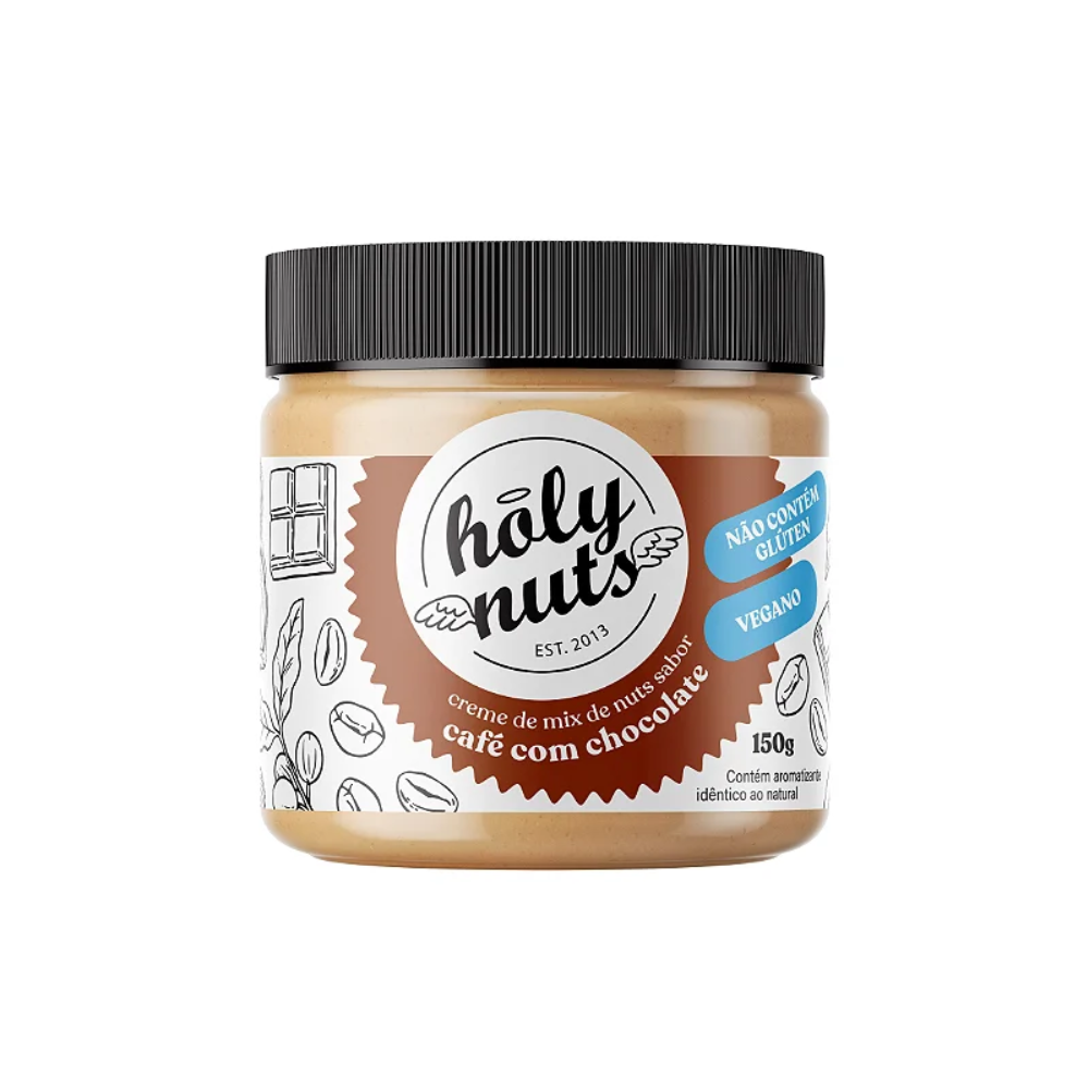 CREME DE MIX DE NUTS SABOR CAFE COM CHOCOLATE HOLY NUTS 300G