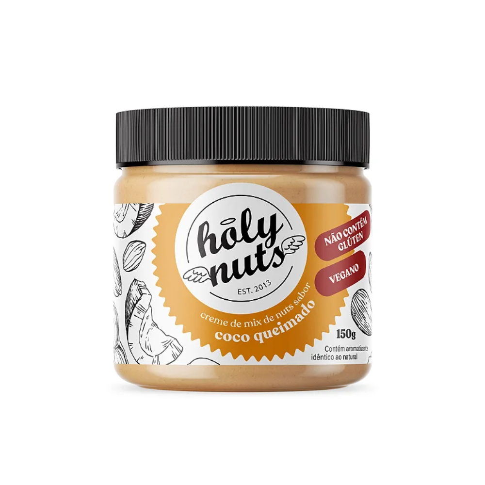 CREME DE MIX DE NUTS SABOR COCO QUEIMADO HOLY NUTS 300G