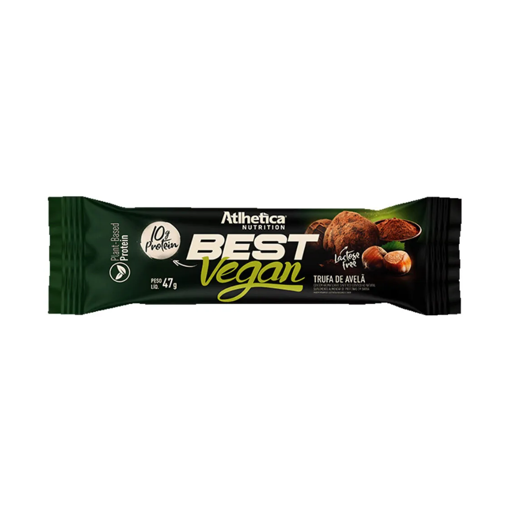 BEST WHEY BARRA DE PROTEÍNA VEGANA TRUFA DE AVELÃ ATLHETICA 47G 