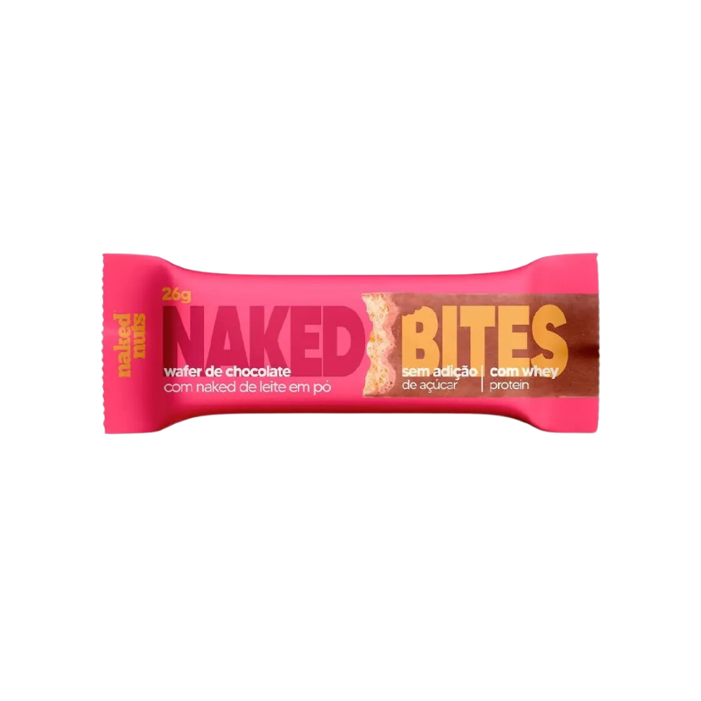 NAKED BITES WAFER DE CHOCOLATE AO LEITE COM LEITE EM PÓ NAKED NUTS 26G