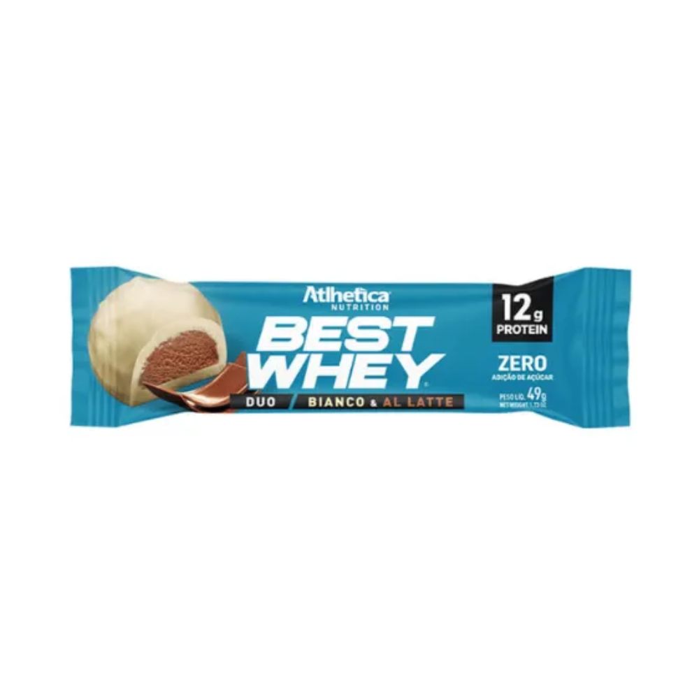 BEST WHEY BARRA DE PROTEÍNA BIANCO AL LATTE ATLHETICA 49G