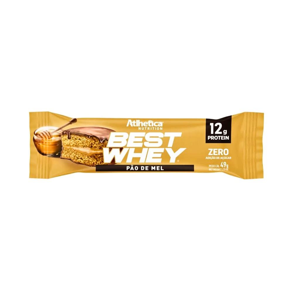 BEST WHEY BARRA DE PROTEÍNA PÃO DE MEL ATLHETICA 49G