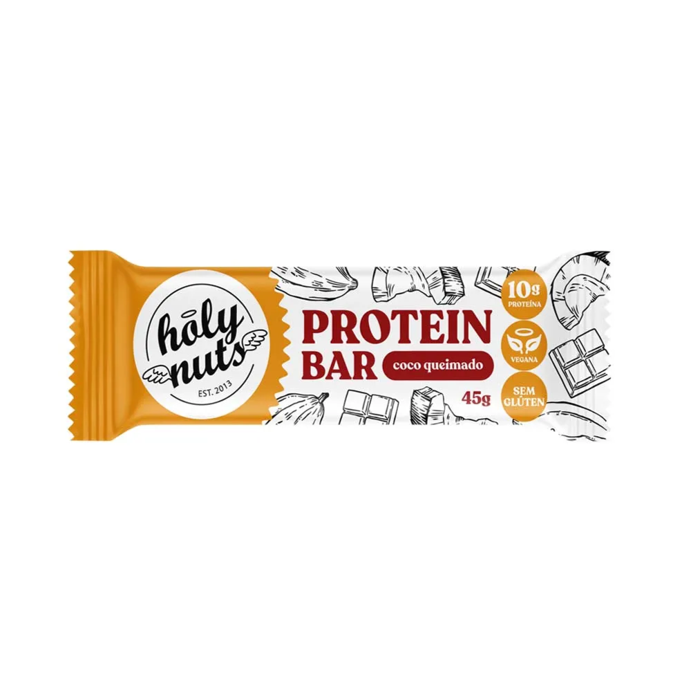 BARRA DE PROTEINA VEGANA  COCO QUEIMADO HOLY NUTS 45G