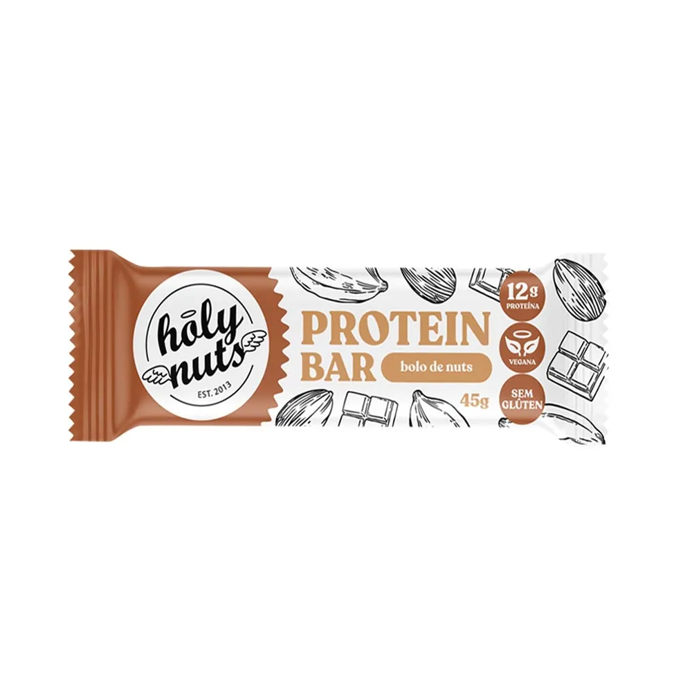 BARRA DE PROTEÍNA VEGANA BOLO DE NUTS HOLY NUTS 45G