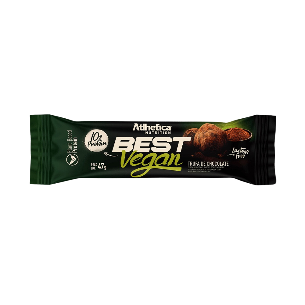 BEST WHEY BARRA DE PROTEÍNA VEGANA TRUFA DE CHOCOLATE ATLHETICA 47G 