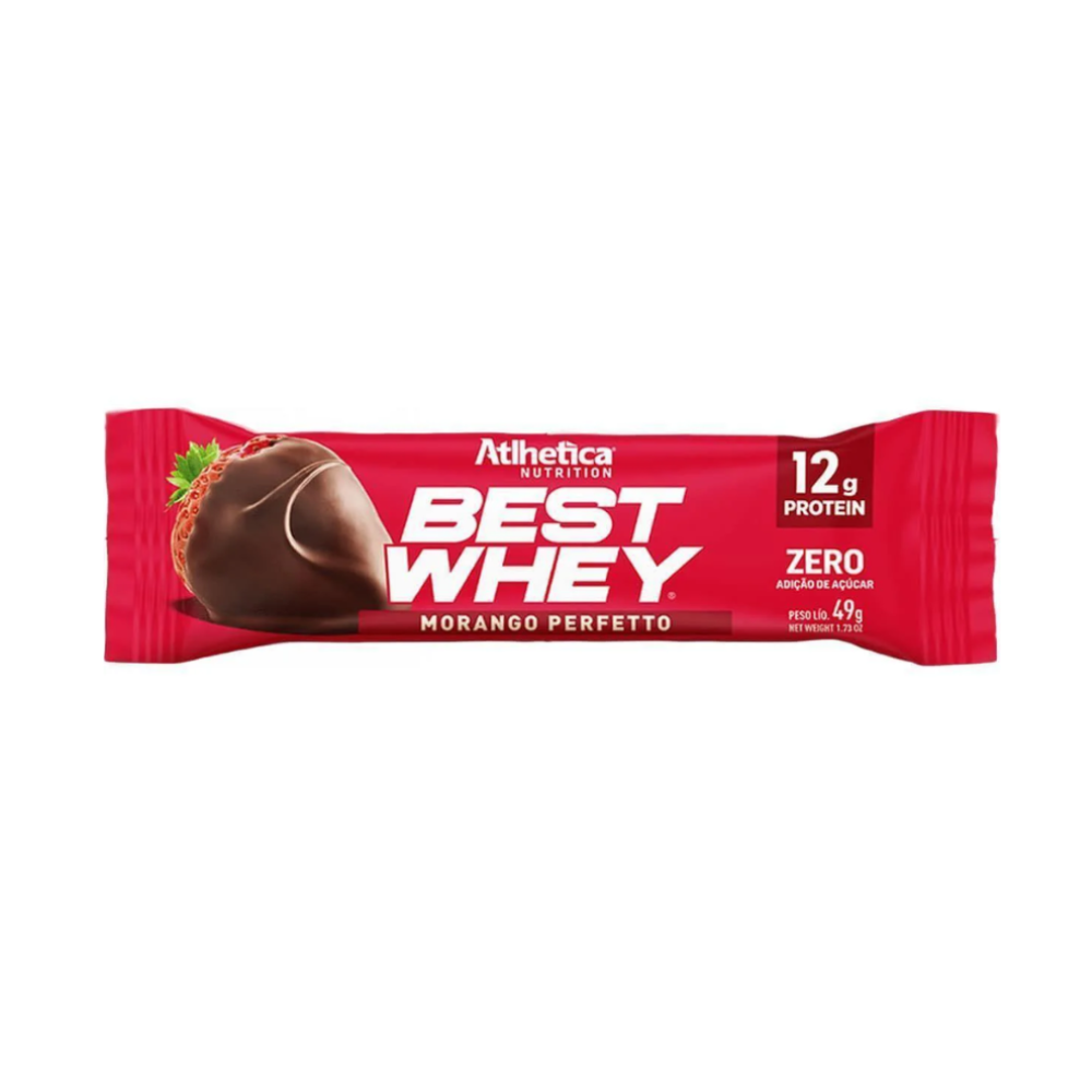 BEST WHEY BARRA DE PROTEÍNA MORANGO PERFEITO ATLHETICA 49G